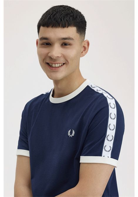 Fred Perry Taped Ringer Tee Navy Blue Men FRED PERRY | T-shirt | M4620-266
